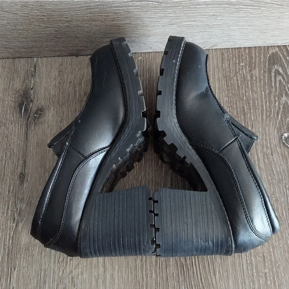 Route 66 Vintage 90s Black Chunky Heel Platform Loafer Size 6.5
